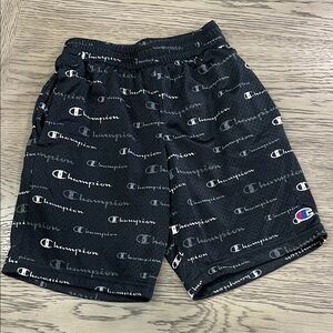 Champion Black Mesh Logo Shorts